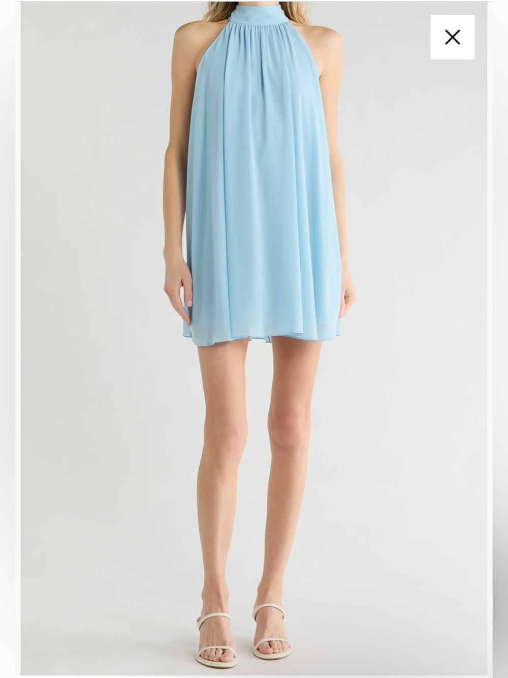 Alice Olivia Mineral Blue Chiffon Mini Dress size L